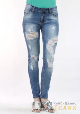Узкие джинсы женские рваные